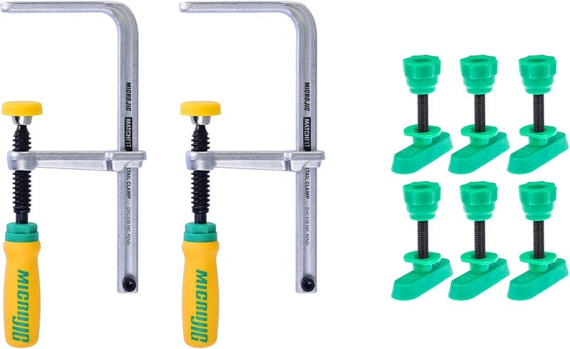 Matchfit Dovetail Clamp (2-Pack) & 1" Dovetail Track Screw (6-Pack) Bundle – Versatile Clamping System for Woodworking, DIY Projects, Fixtures & Jigs – Requires 1/2" 14 degree Dovetail Bit